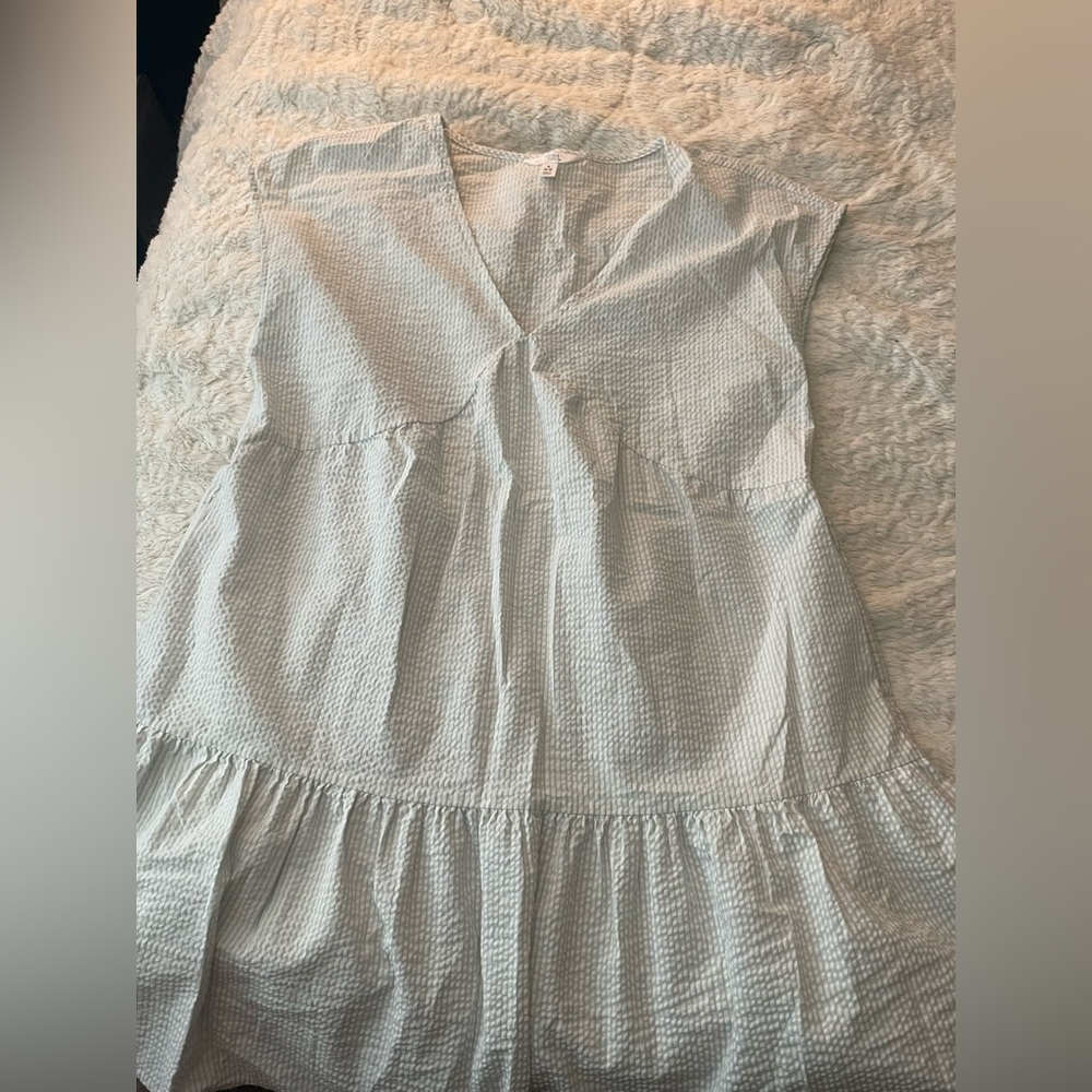 Time&Tru Baby Doll Dress Blue and White